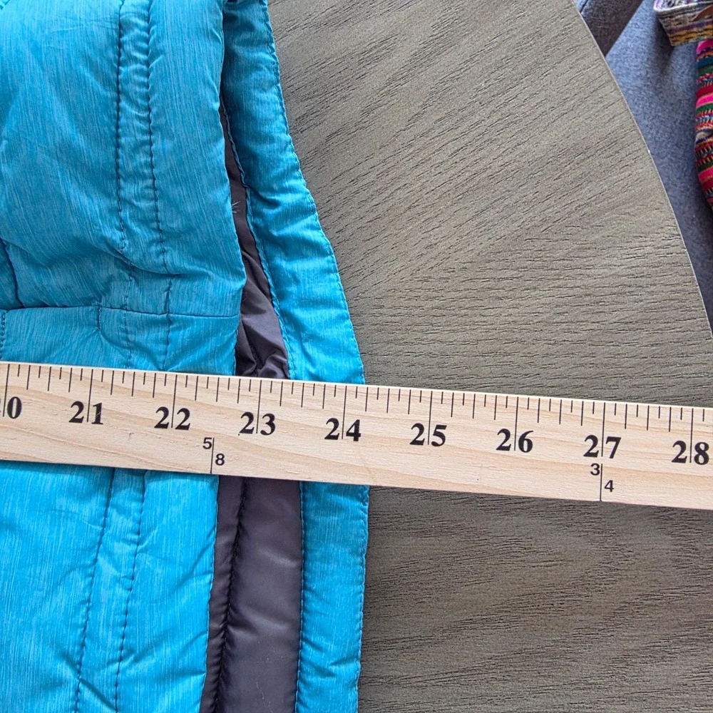 Tangerine Women Teal Blue Puffer Vest Quilted Full Zip Mock Neck XL